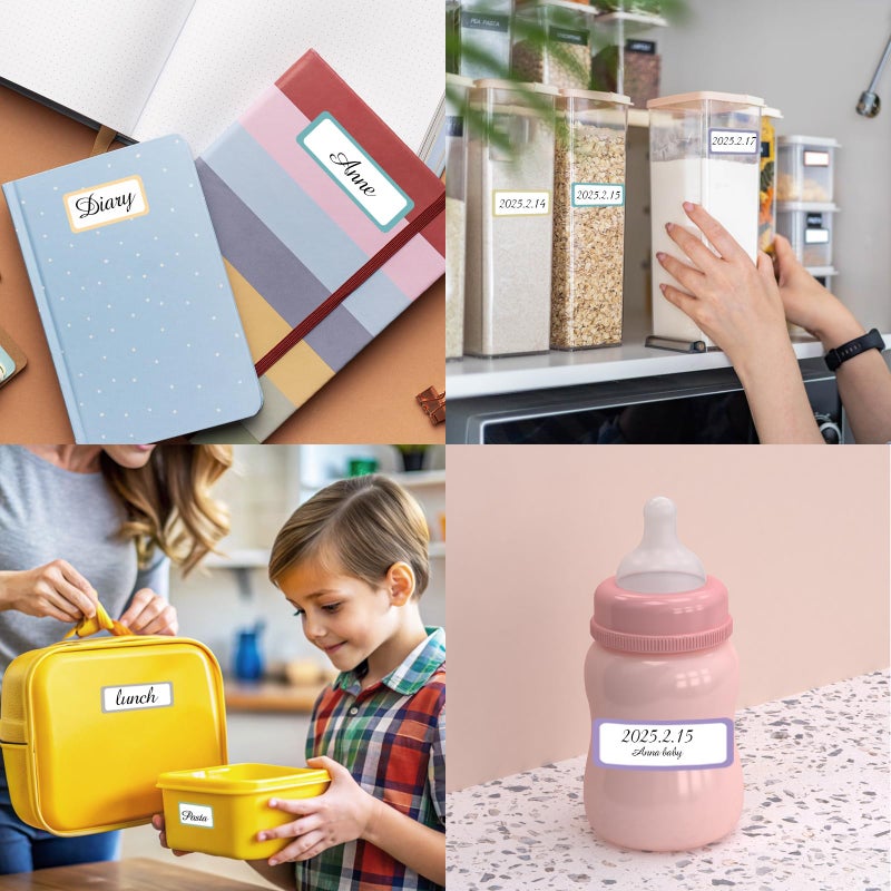 STARLIBOO Removable Labels, Removable Colored Labels Stickers, Self-Adhesive Rectangular Stickers Water/Oil/Tear Resistant for Storage/Classroom/Home (2 Size, 300 Labels) - Image 5